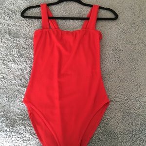 Red Boohoo bodysuit